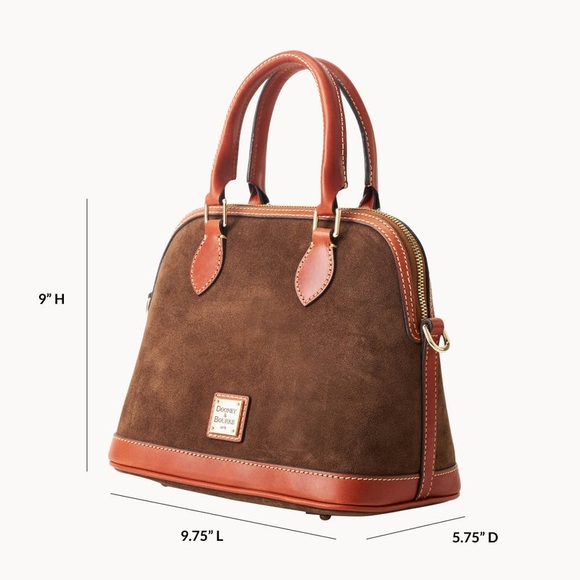 Dooney & Bourke Honey Tan Suede Top Handle Crossbody Satchel - Picture 8 of 8